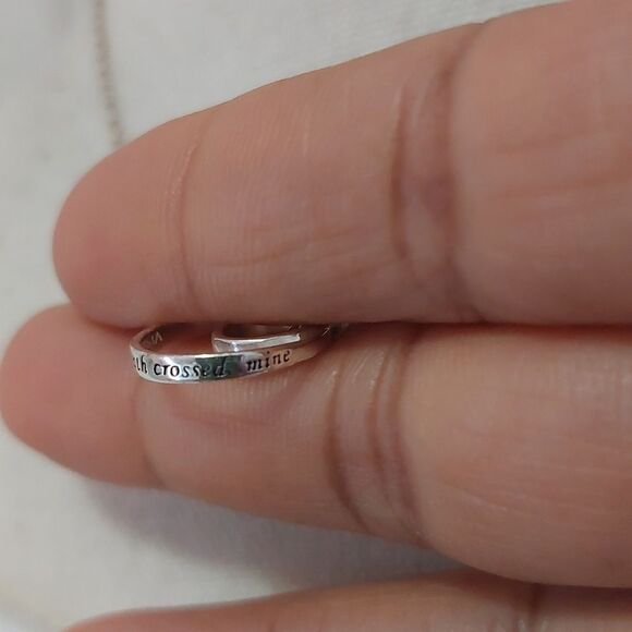 925 LA I Am Thankful Your Path Crossed Mine Dainty Silver Necklace - Picture 3 of 5